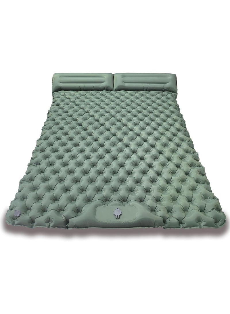 TOP ONE Sleeping Pad for Camping 2 Person, 200×120×6 cm, 79x48x2.5inch, 1.5kg, 30s Inflate by Foot-Pressing, Waterproof (Army Green) - Image 1